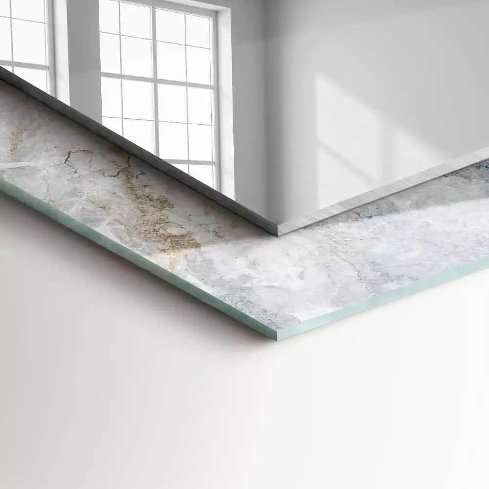 Obdélníkové dekorační zrcadlo Mramorově šedé žíly