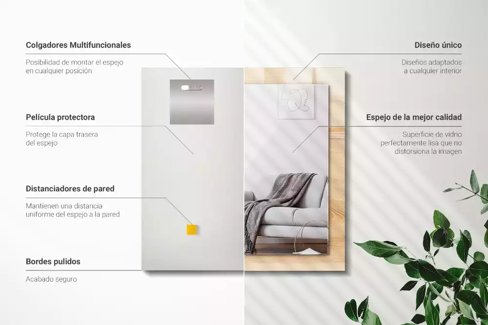 Obdélníkové dekorační zrcadlo Dřevěná deska textura