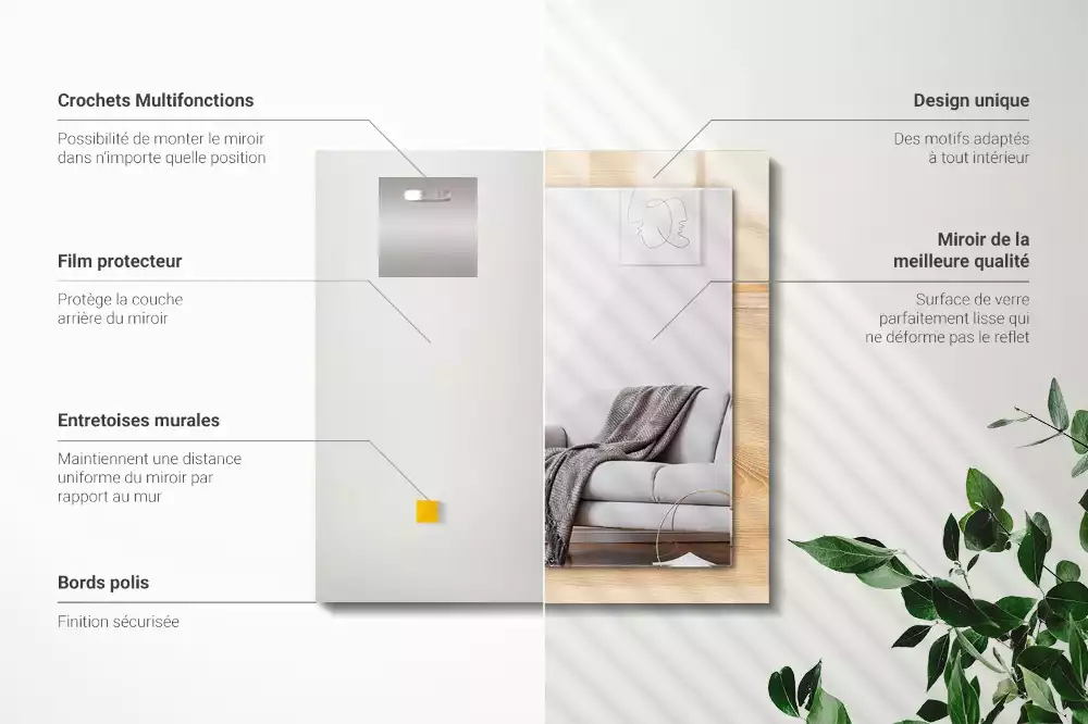 Obdélníkové dekorační zrcadlo Dřevěná deska textura