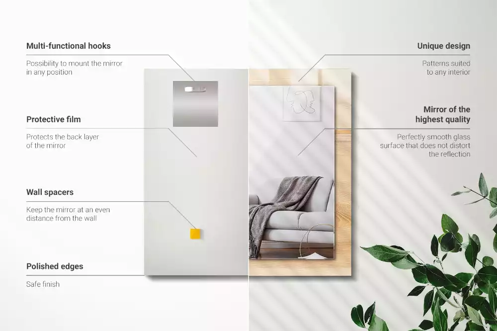 Obdélníkové dekorační zrcadlo Dřevěná deska textura