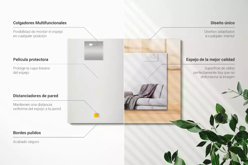 Obdélníkové dekorační zrcadlo Dřevěná deska textura