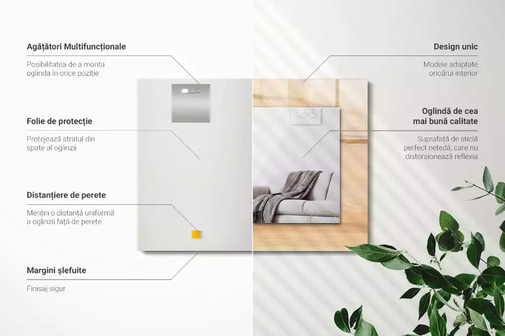 Obdélníkové dekorační zrcadlo Dřevěná deska textura