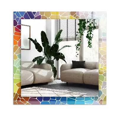 Obdélníkové dekorační zrcadlo Barevná abstraktní mozaika