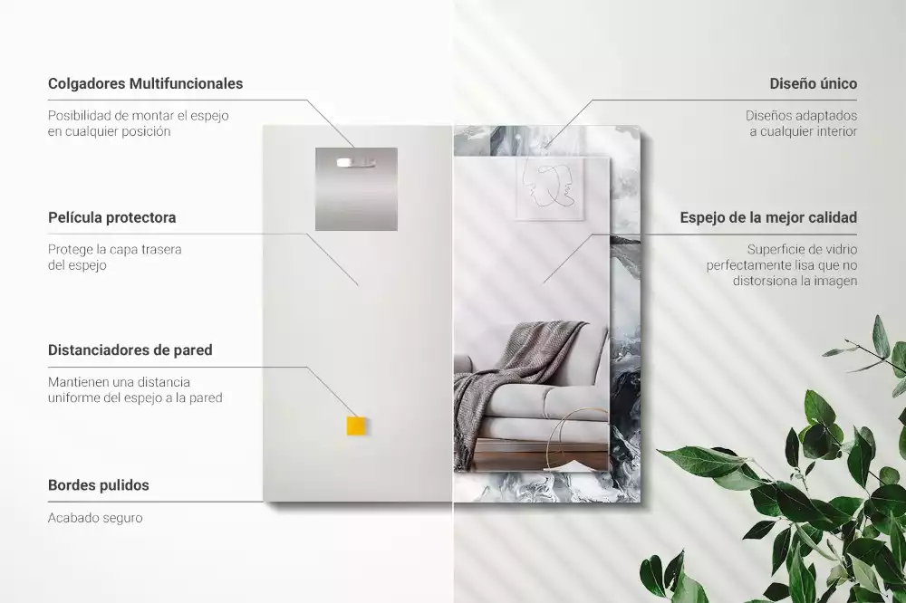 Obdélníkové dekorační zrcadlo Abstraktní malba kompozice