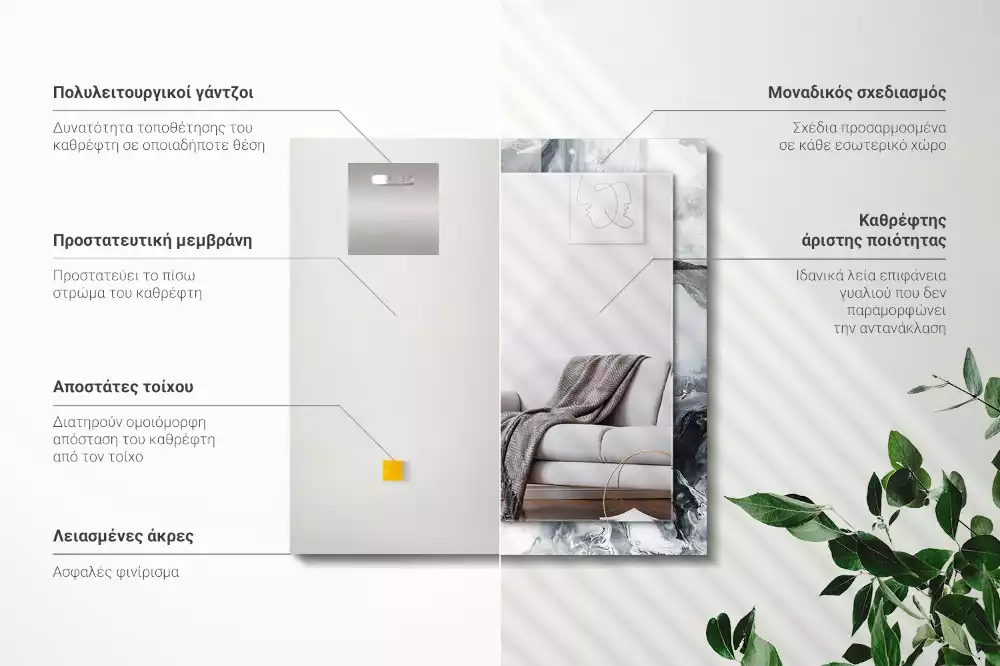 Obdélníkové dekorační zrcadlo Abstraktní malba kompozice