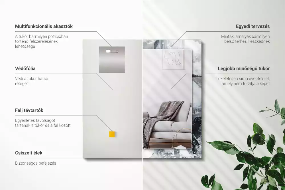 Obdélníkové dekorační zrcadlo Abstraktní malba kompozice