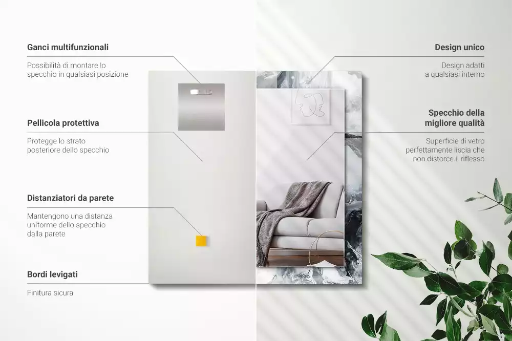 Obdélníkové dekorační zrcadlo Abstraktní malba kompozice