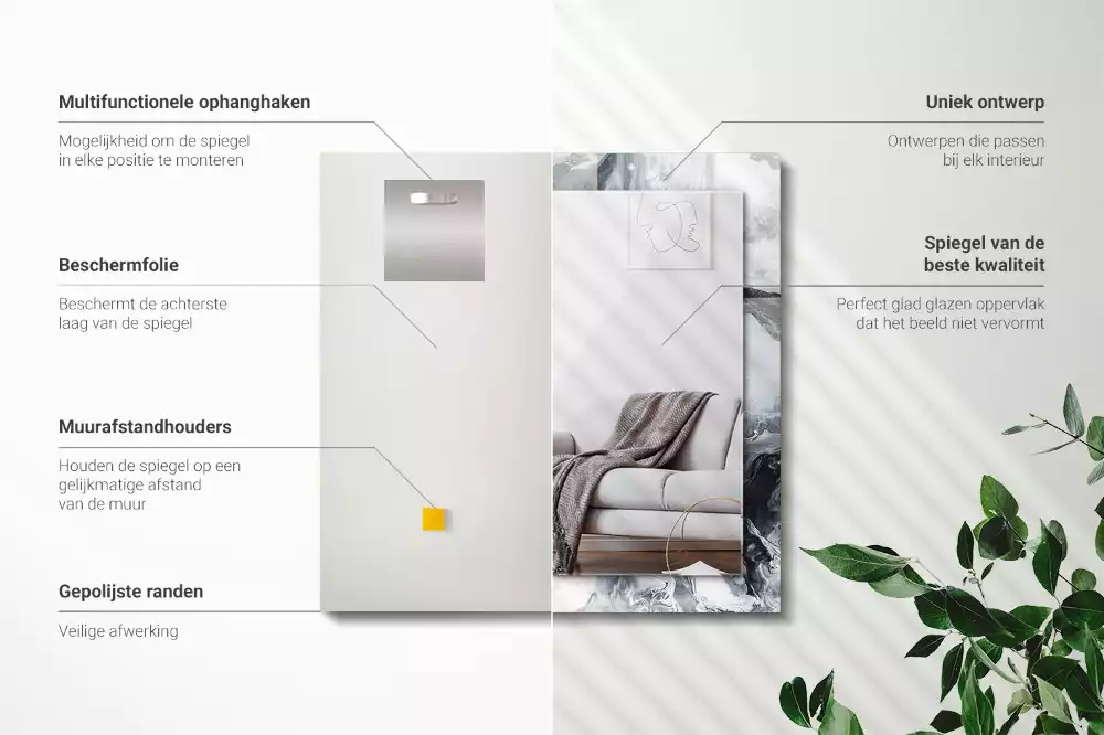 Obdélníkové dekorační zrcadlo Abstraktní malba kompozice