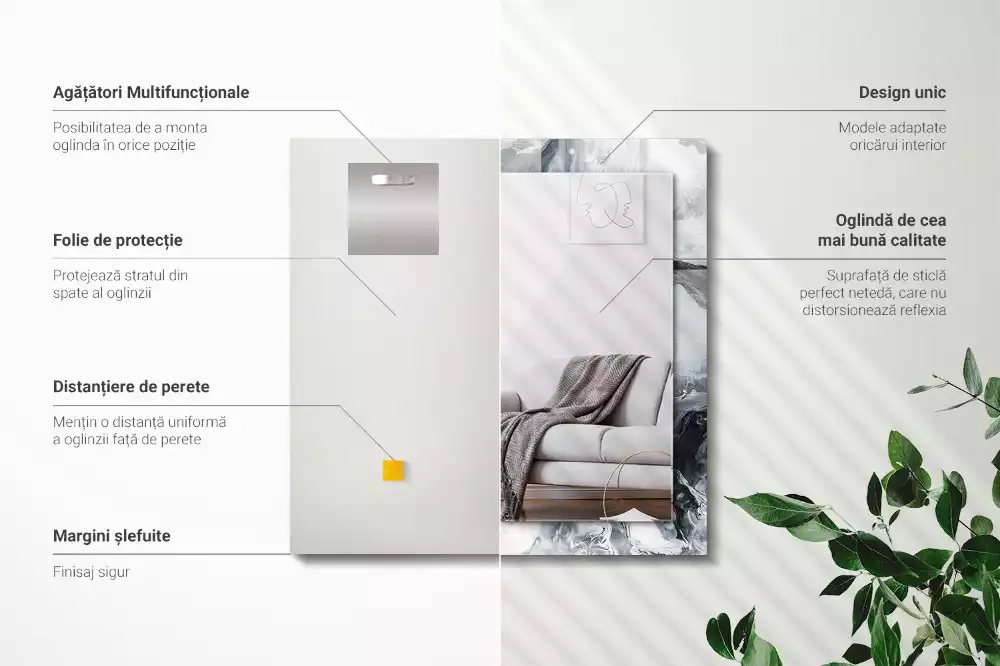 Obdélníkové dekorační zrcadlo Abstraktní malba kompozice