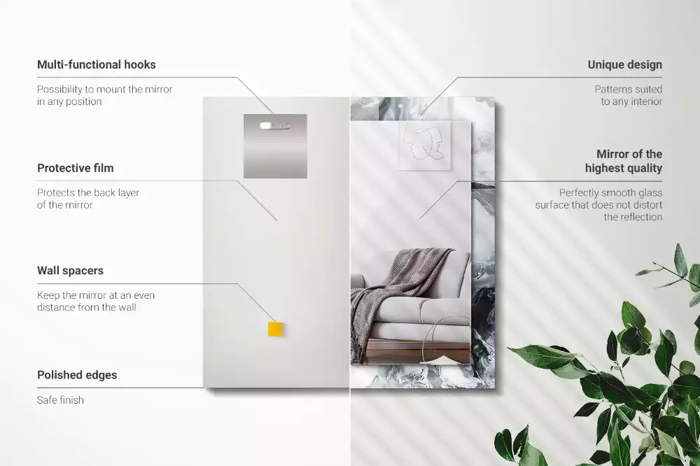 Obdélníkové dekorační zrcadlo Abstraktní malba kompozice