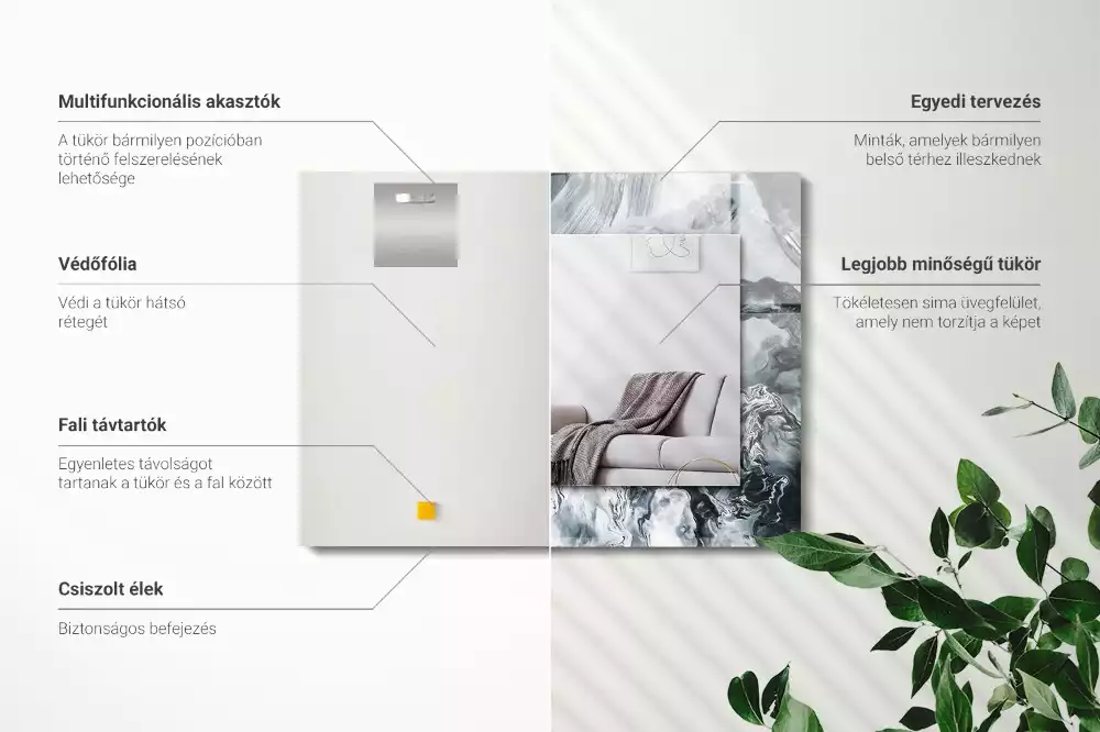 Obdélníkové dekorační zrcadlo Abstraktní malba kompozice