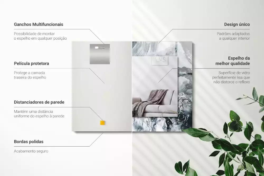 Obdélníkové dekorační zrcadlo Abstraktní malba kompozice