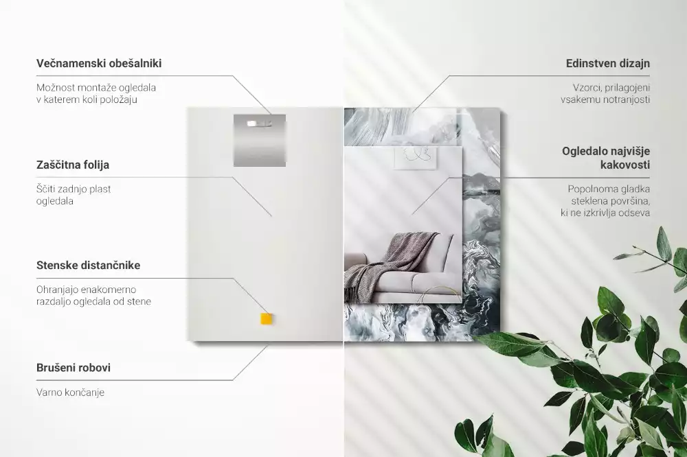 Obdélníkové dekorační zrcadlo Abstraktní malba kompozice