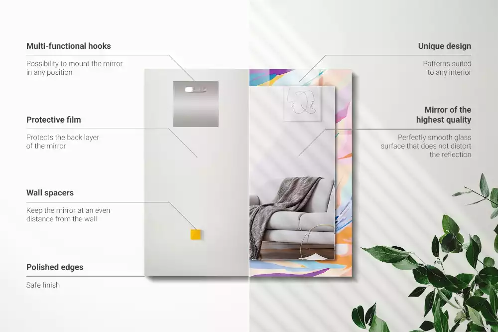 Obdélníkové dekorační zrcadlo Abstraktní barevné tahy