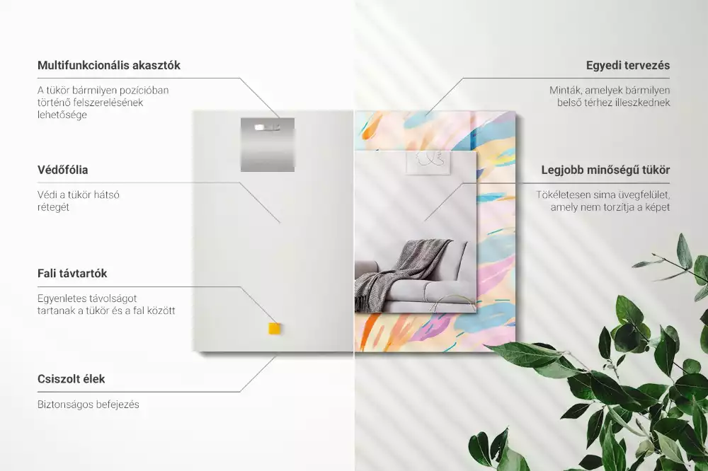 Obdélníkové dekorační zrcadlo Abstraktní barevné tahy