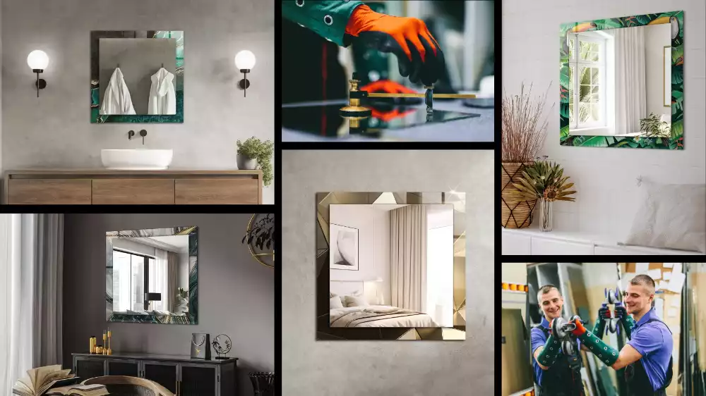 Obdélníkové dekorační zrcadlo Abstraktní barevné tahy