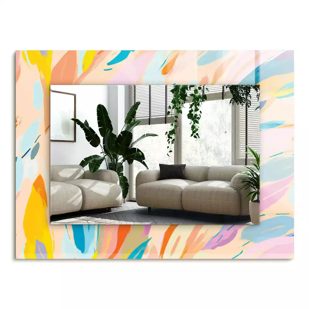 Obdélníkové dekorační zrcadlo Abstraktní barevné tahy