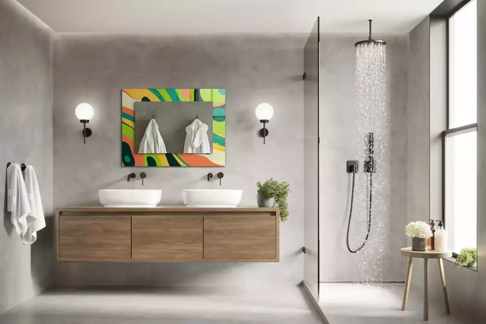 Obdélníkové dekorační zrcadlo Abstraktní barevné vzory