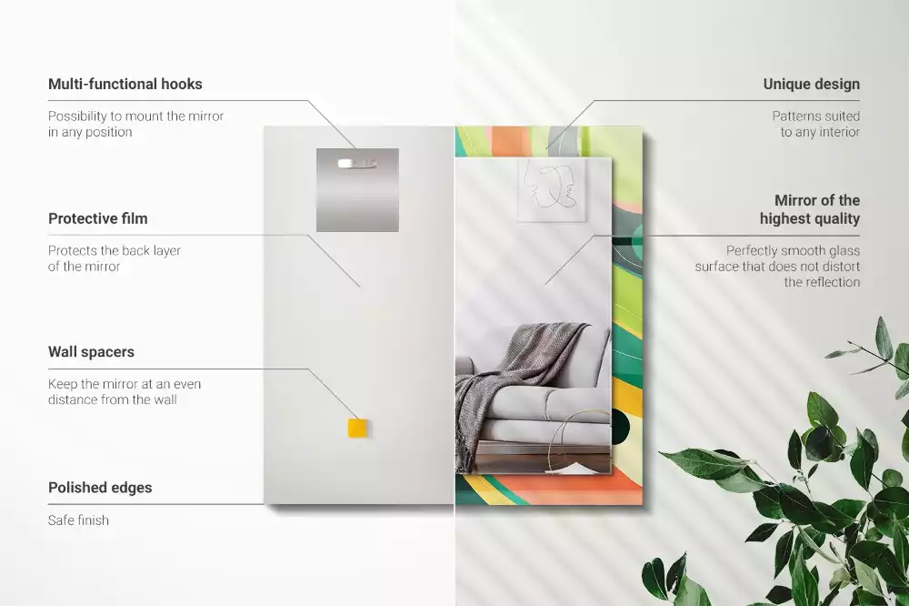 Obdélníkové dekorační zrcadlo Abstraktní barevné vzory