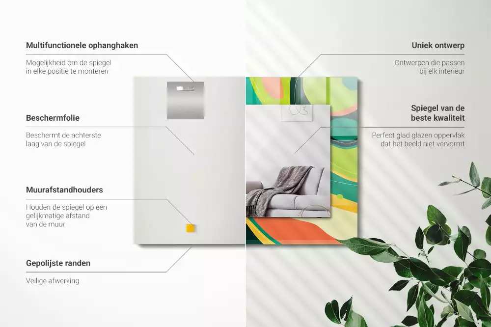 Obdélníkové dekorační zrcadlo Abstraktní barevné vzory