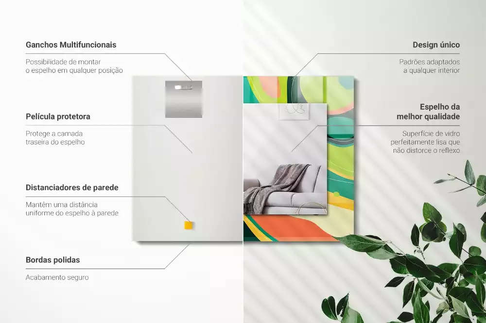 Obdélníkové dekorační zrcadlo Abstraktní barevné vzory