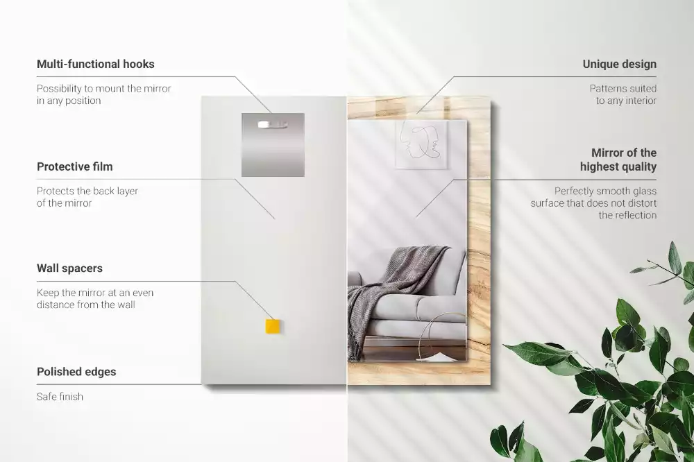 Obdélníkové dekorační zrcadlo Textura dřeva