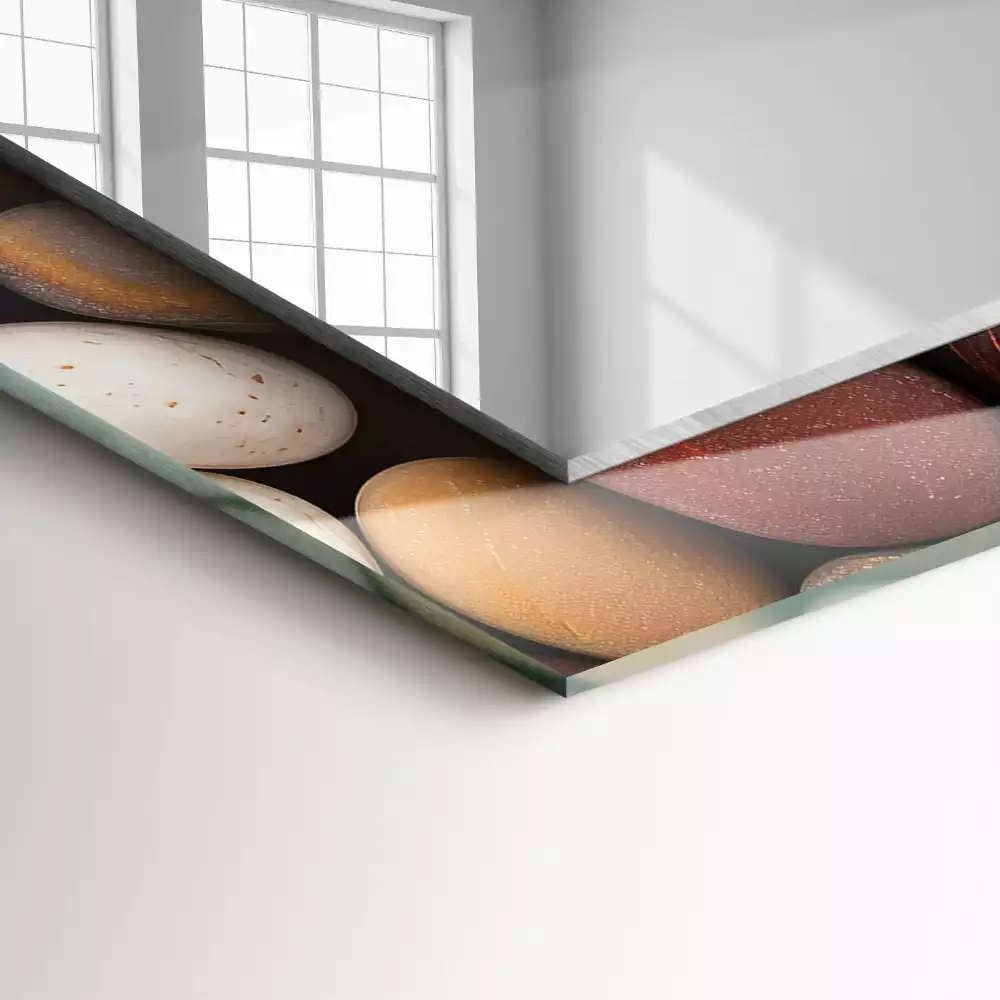 Obdélníkové dekorační zrcadlo Barevné hladké kameny