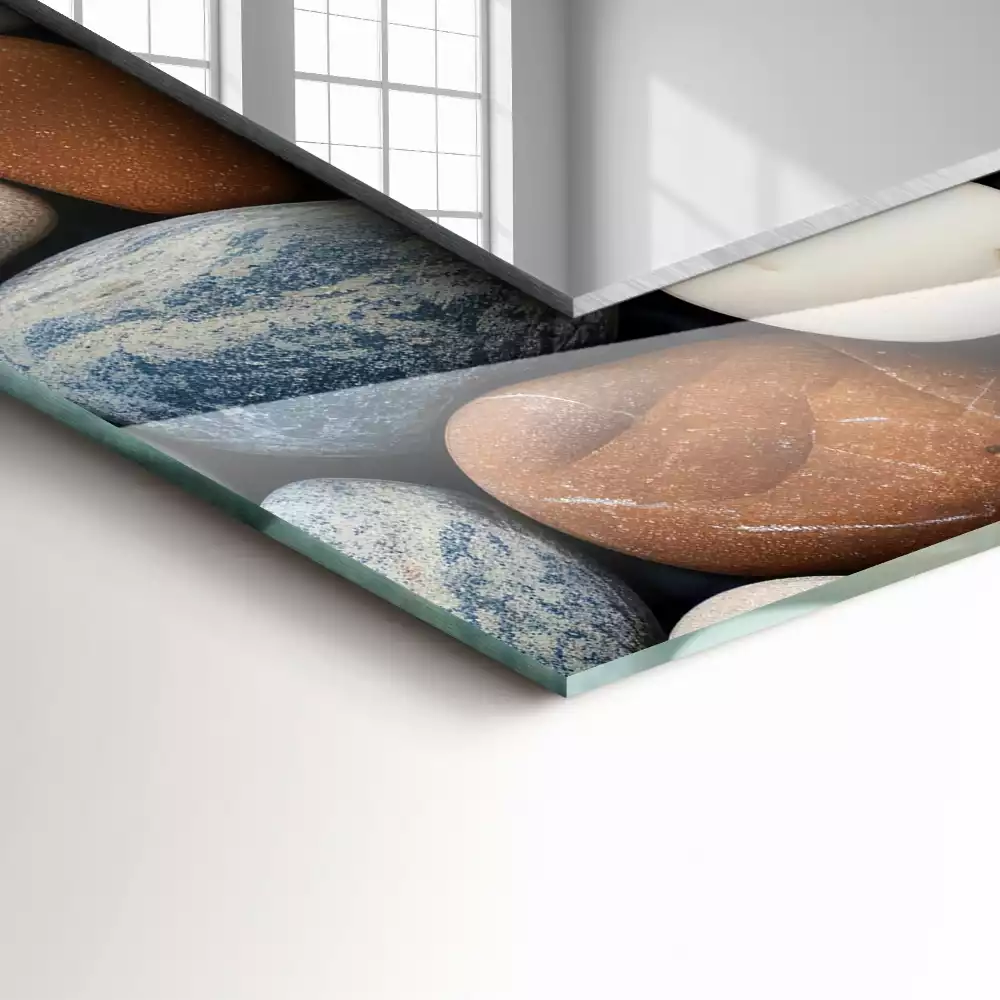 Obdélníkové dekorační zrcadlo Barevné hladké kameny