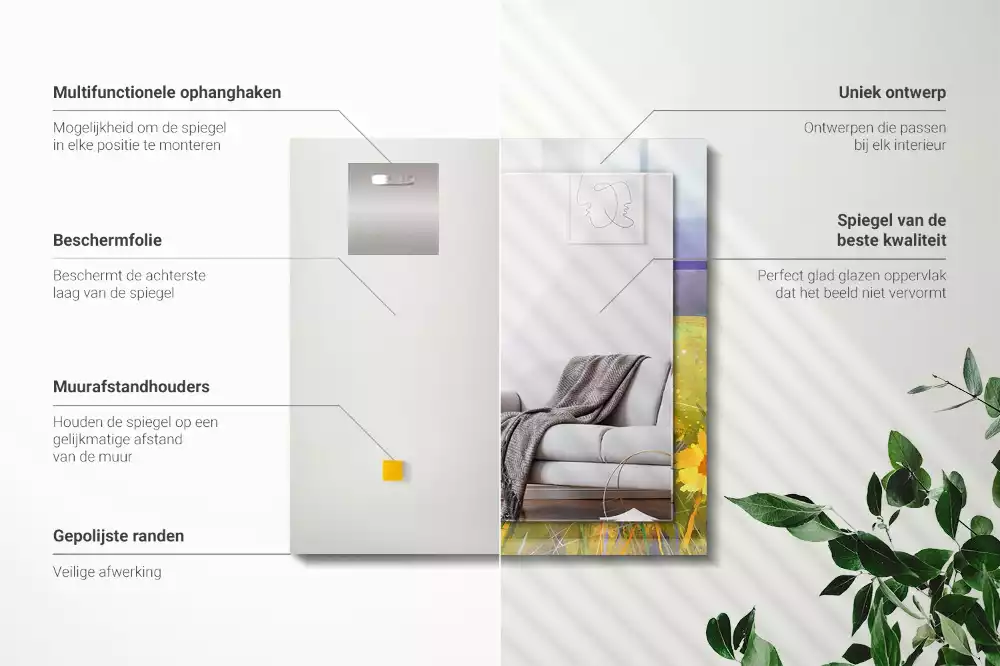 Obdélníkové dekorační zrcadlo Slunečnicové pole