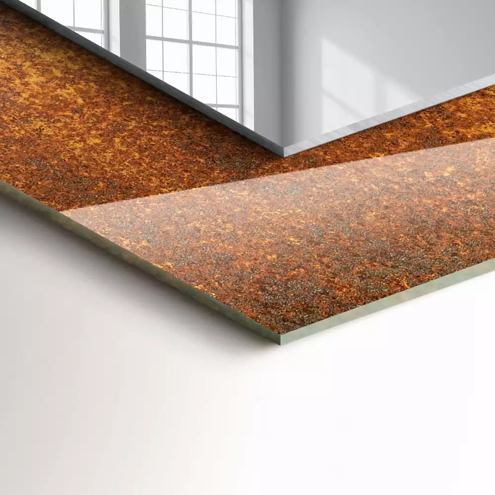 Obdélníkové dekorační zrcadlo Módní Rust prostěradlo