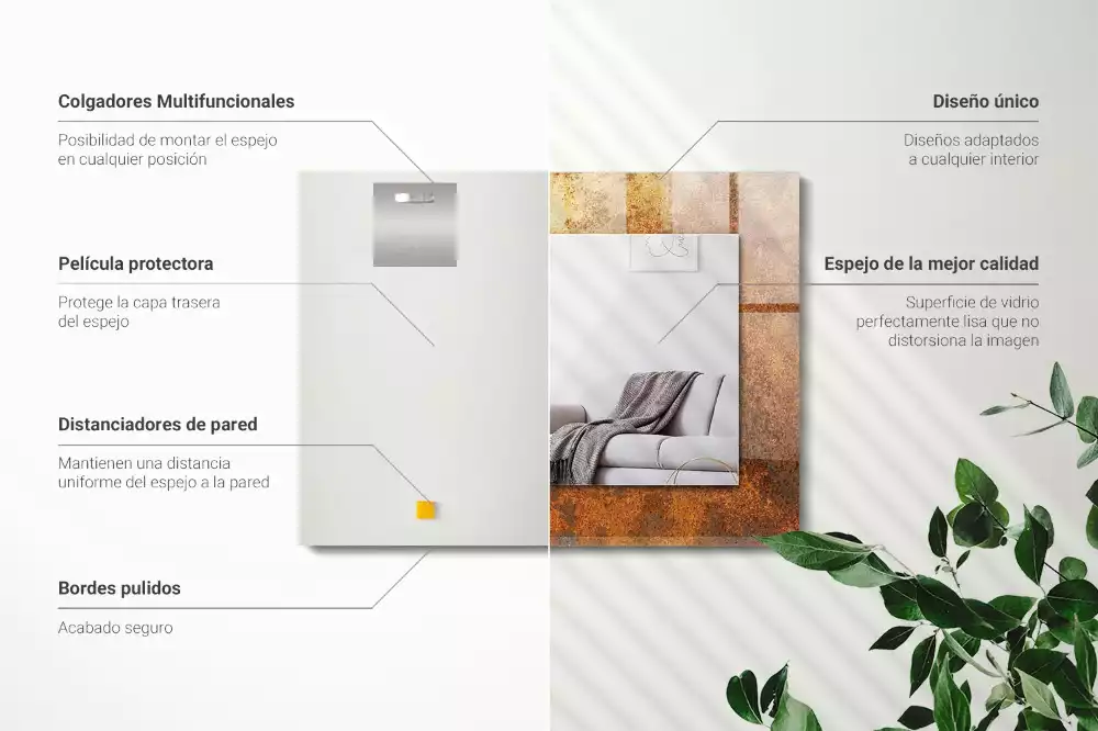 Obdélníkové dekorační zrcadlo Módní Rust prostěradlo