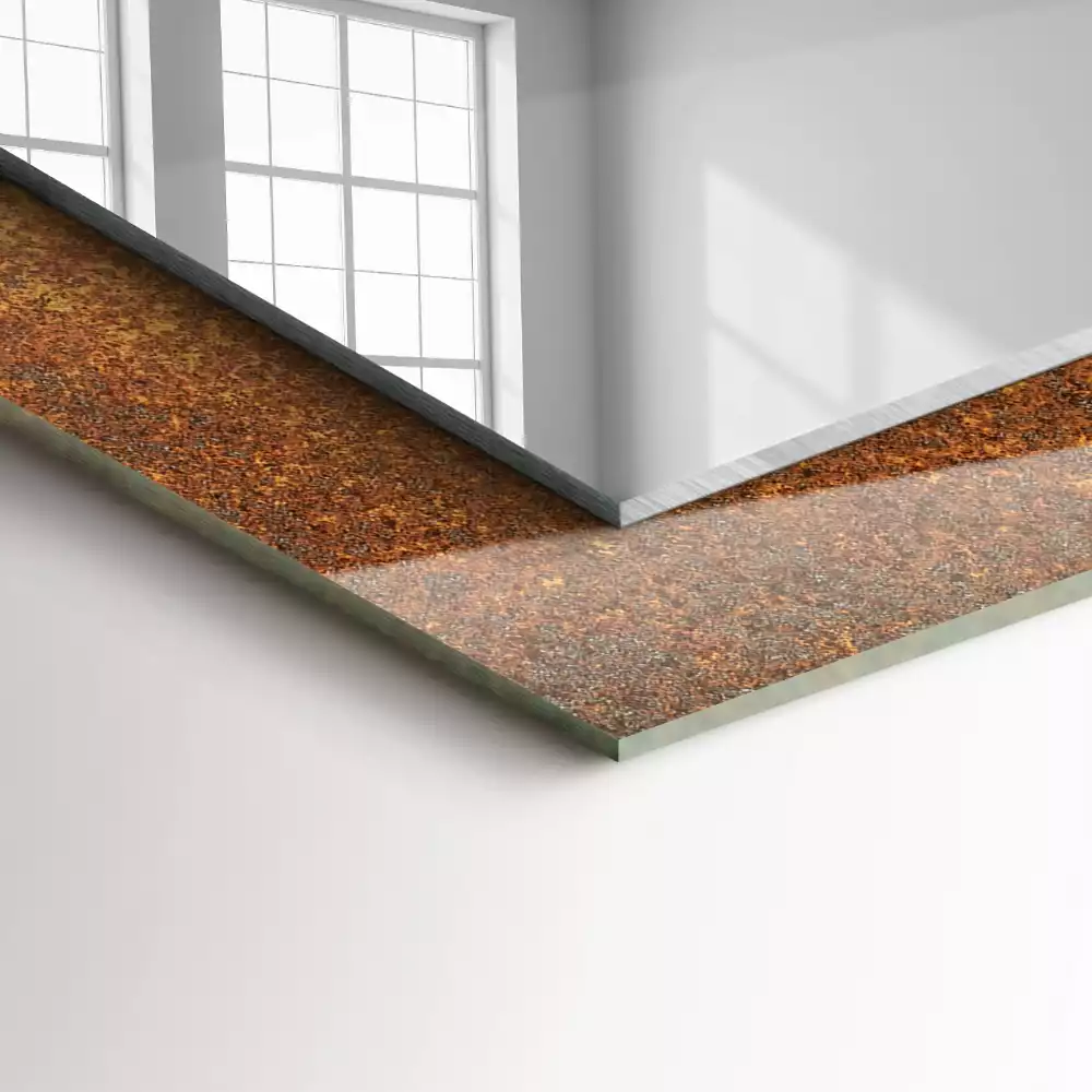 Obdélníkové dekorační zrcadlo Módní Rust prostěradlo