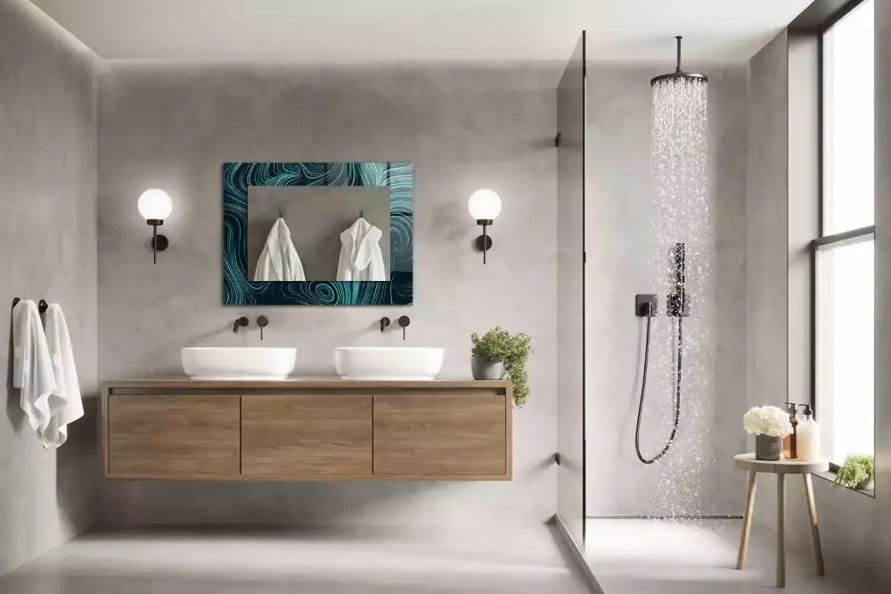 Obdélníkové dekorační zrcadlo Abstraktní čáry vzory