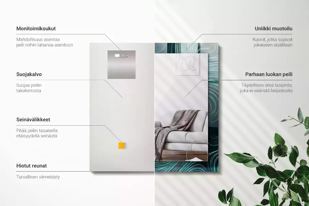 Obdélníkové dekorační zrcadlo Abstraktní čáry vzory