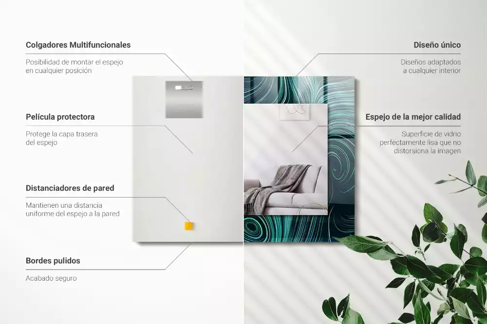 Obdélníkové dekorační zrcadlo Abstraktní čáry vzory