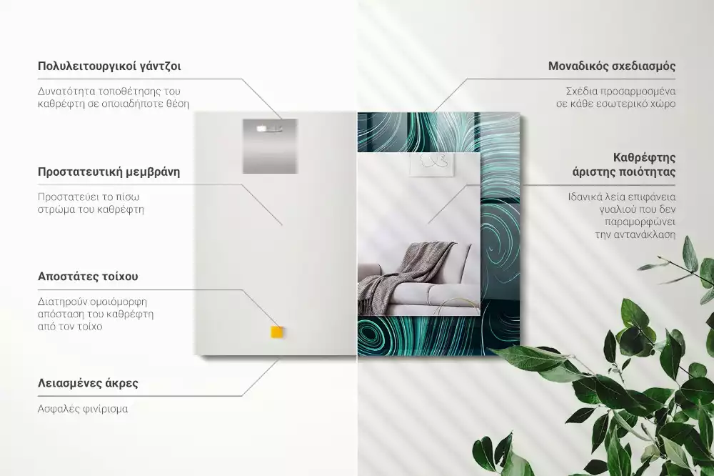 Obdélníkové dekorační zrcadlo Abstraktní čáry vzory