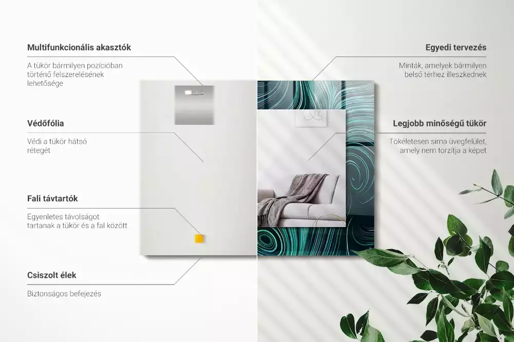 Obdélníkové dekorační zrcadlo Abstraktní čáry vzory