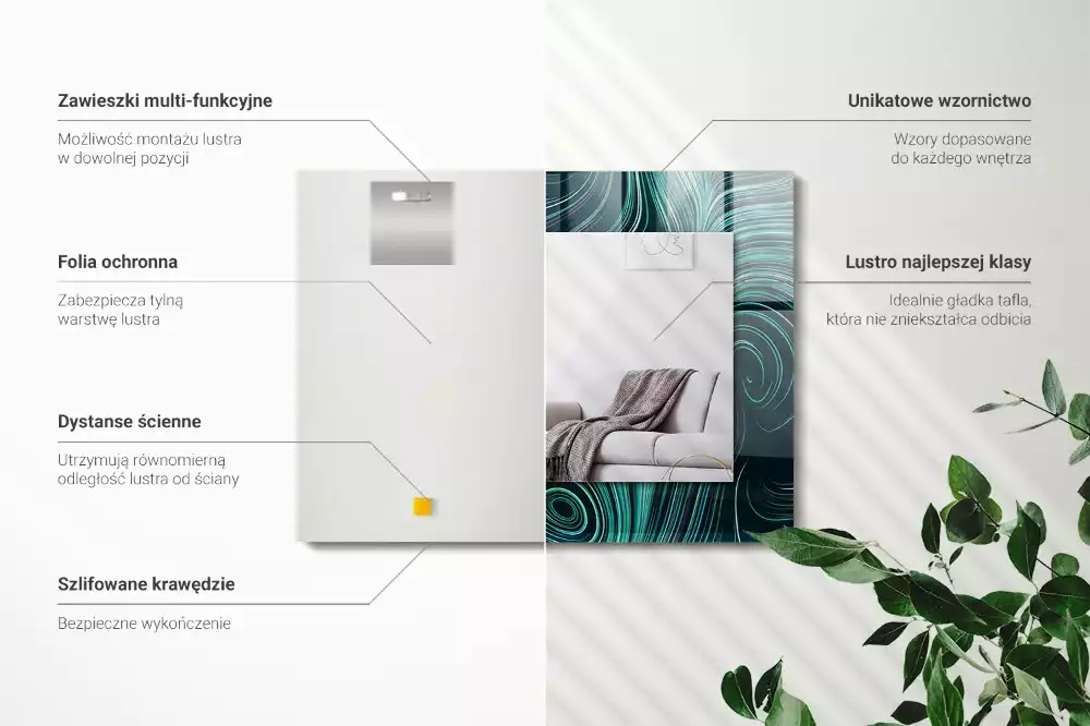 Obdélníkové dekorační zrcadlo Abstraktní čáry vzory