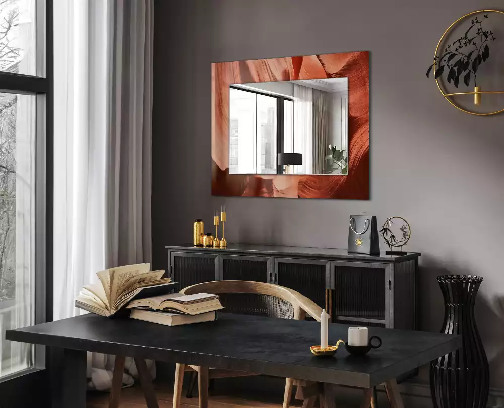 Obdélníkové dekorační zrcadlo Pouštní skalní kaňon