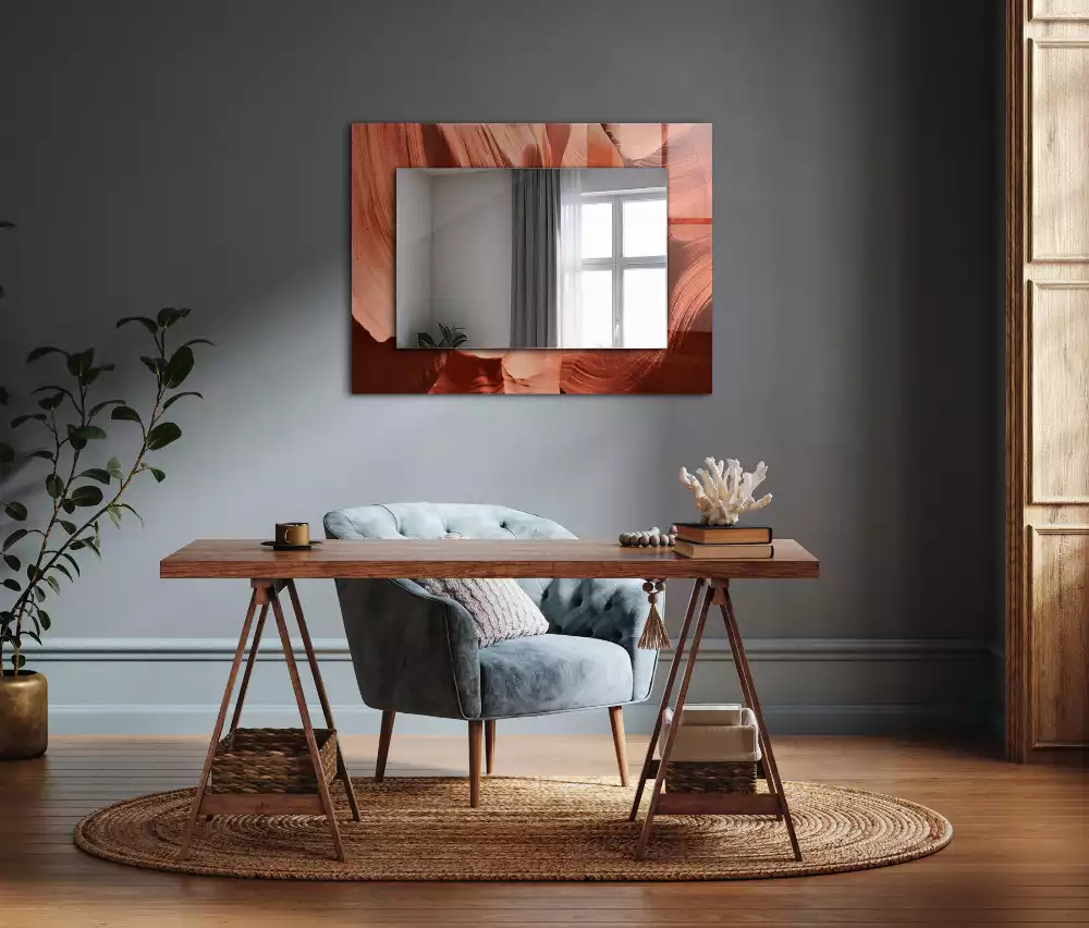 Obdélníkové dekorační zrcadlo Pouštní skalní kaňon