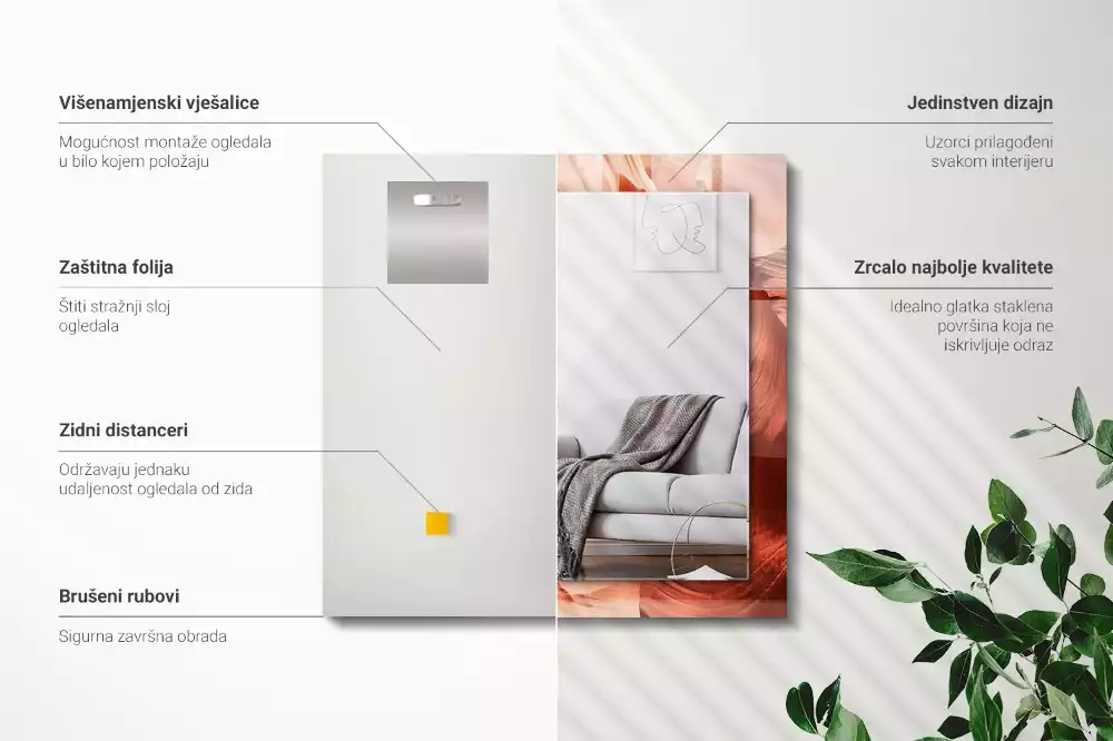 Obdélníkové dekorační zrcadlo Pouštní skalní kaňon