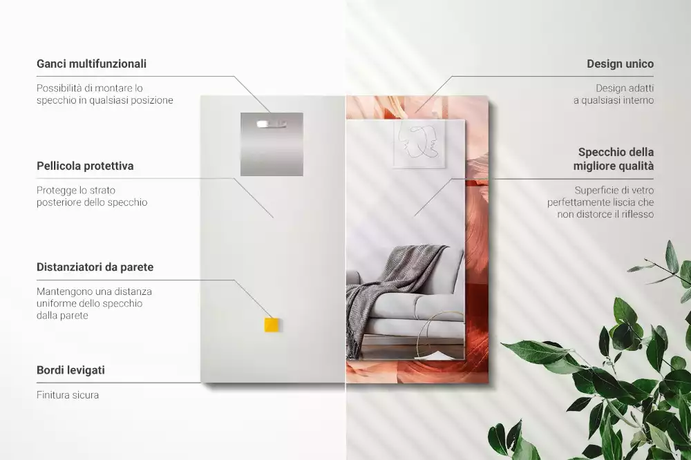 Obdélníkové dekorační zrcadlo Pouštní skalní kaňon