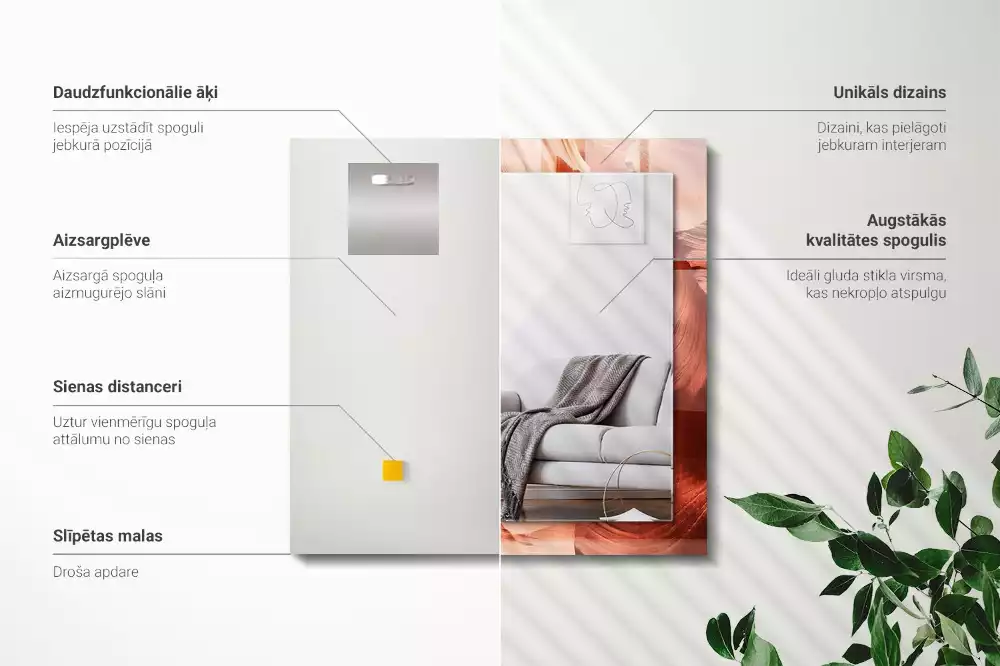 Obdélníkové dekorační zrcadlo Pouštní skalní kaňon