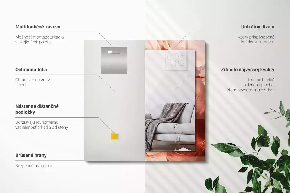 Obdélníkové dekorační zrcadlo Pouštní skalní kaňon