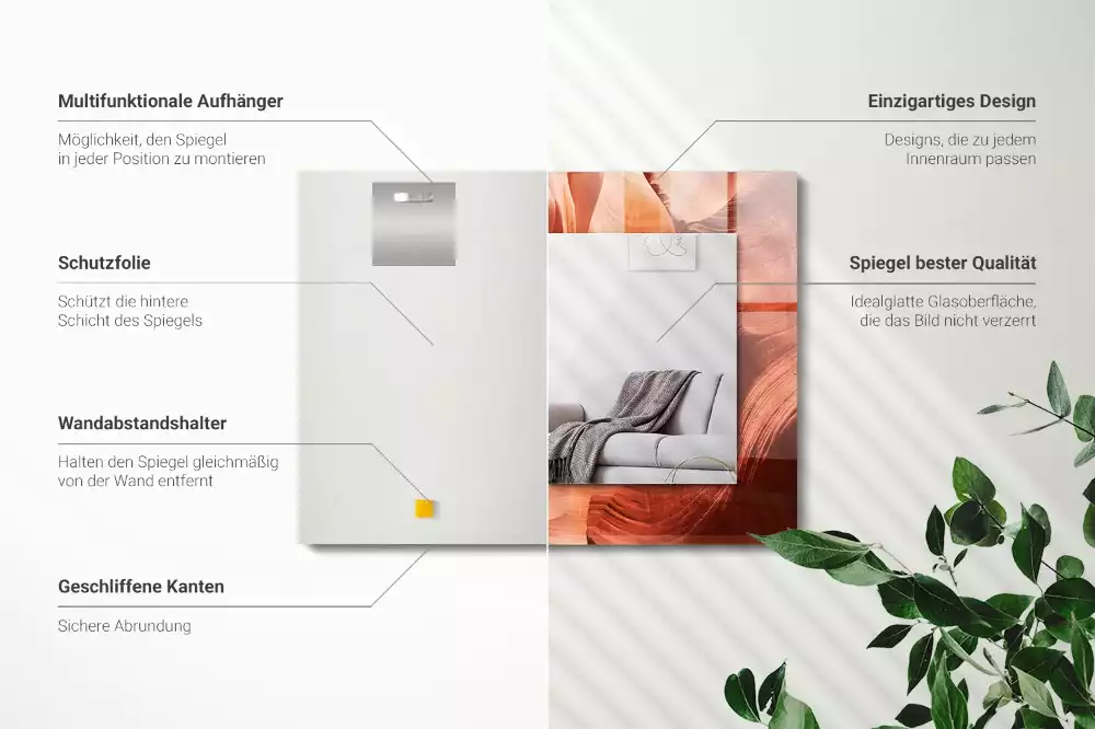 Obdélníkové dekorační zrcadlo Pouštní skalní kaňon