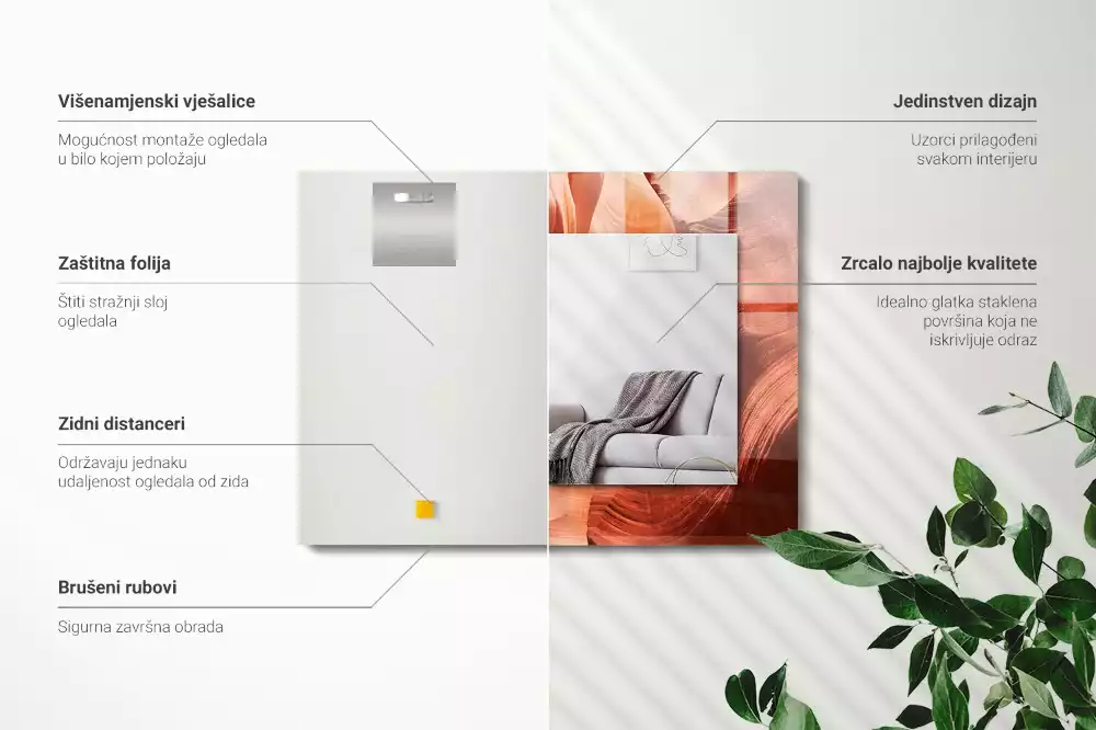 Obdélníkové dekorační zrcadlo Pouštní skalní kaňon