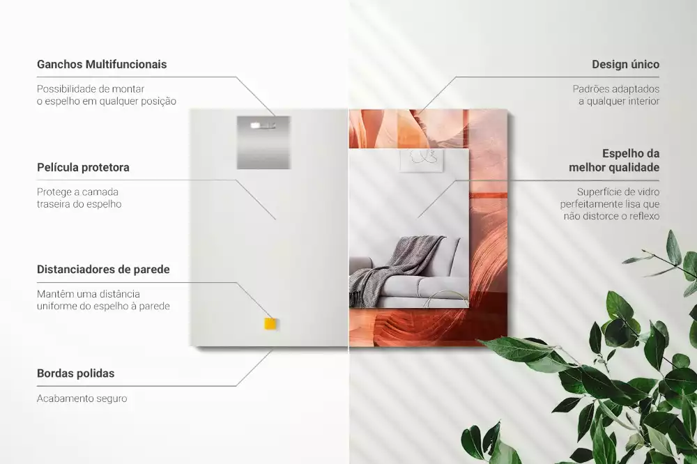 Obdélníkové dekorační zrcadlo Pouštní skalní kaňon