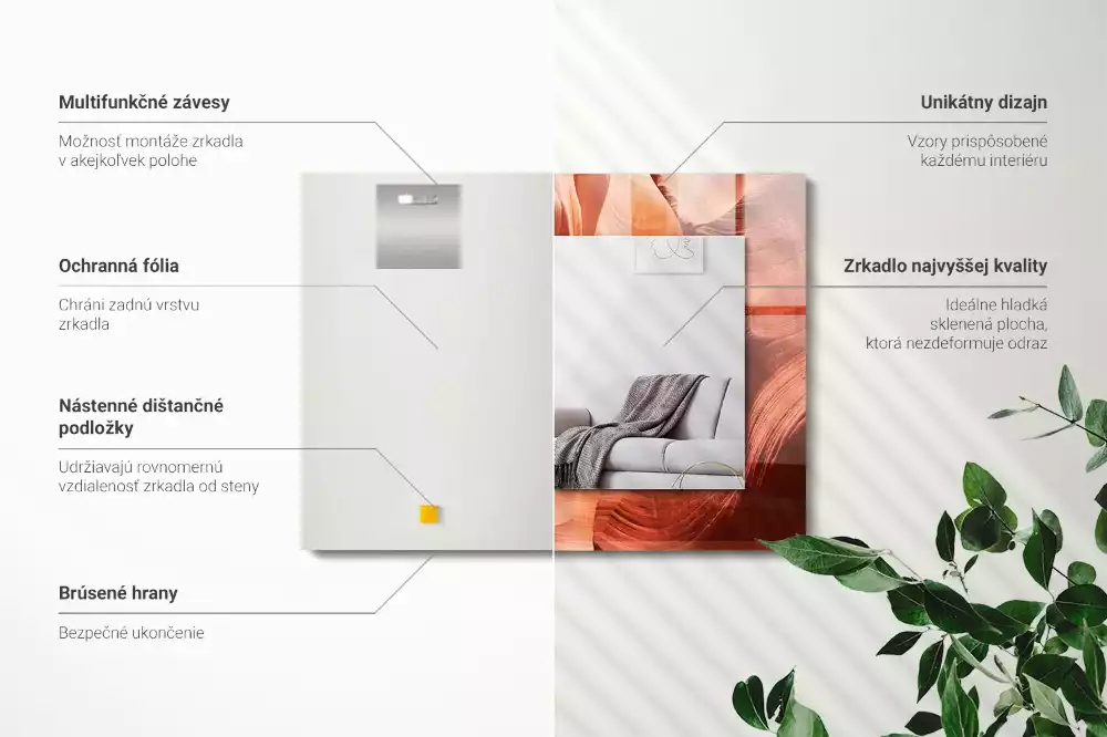 Obdélníkové dekorační zrcadlo Pouštní skalní kaňon