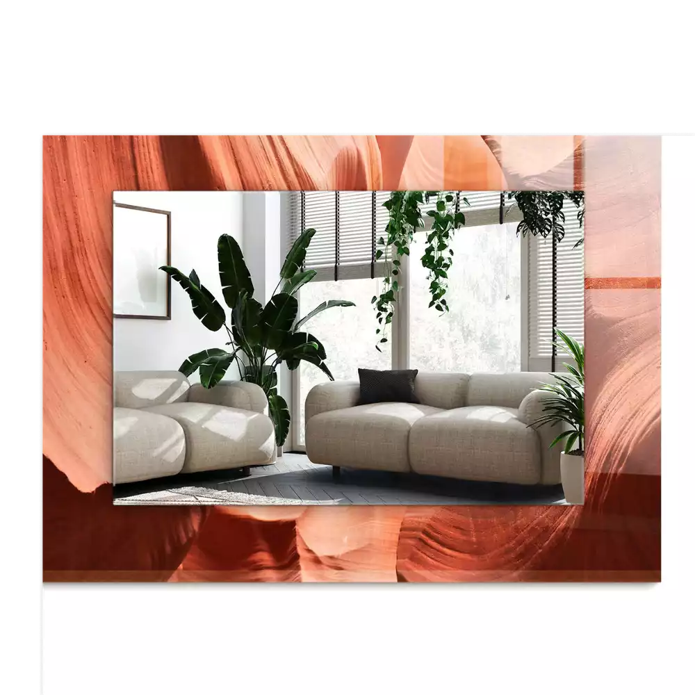 Obdélníkové dekorační zrcadlo Pouštní skalní kaňon