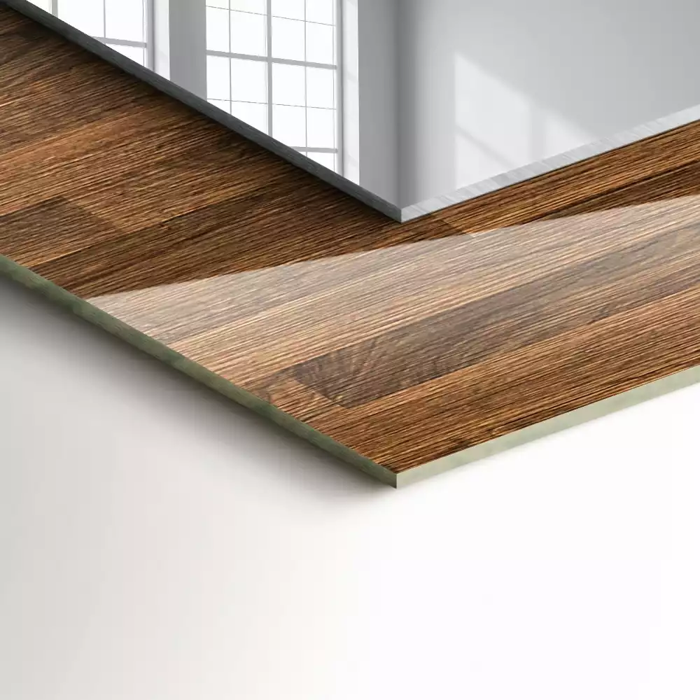 Obdélníkové dekorační zrcadlo Dřevěné panely